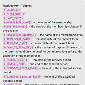 Replacement Tokens