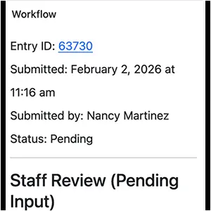 Workflow Entry Approval