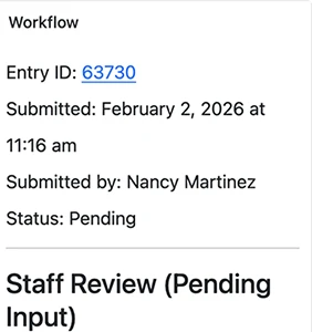 Workflow Entry Approval